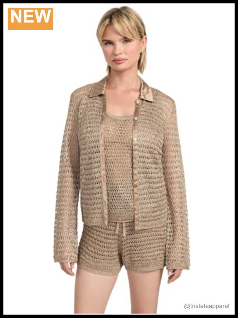 Long Sleeve Button Front Blouse Flared Cuffs Polyester Women's Top
